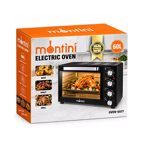 کارتن و بستهبندی فر برقی مونتینی مدل OVEN-6077 در فروشگاه داهیلا